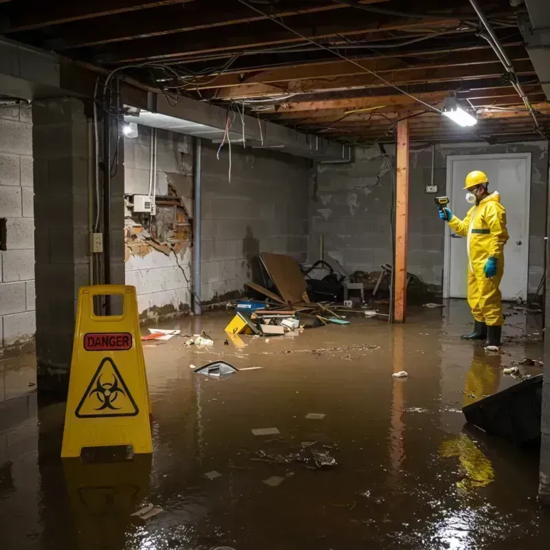 Flooded Basement Electrical Hazard in Kewanee, IL Property